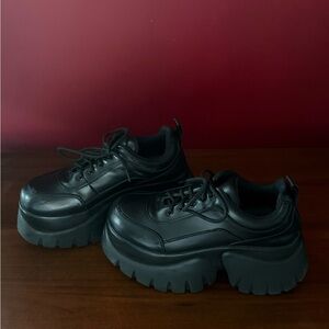 Koi Footwear Black CHRONICLES 'MONSTER' PLATFORM TRAINERS